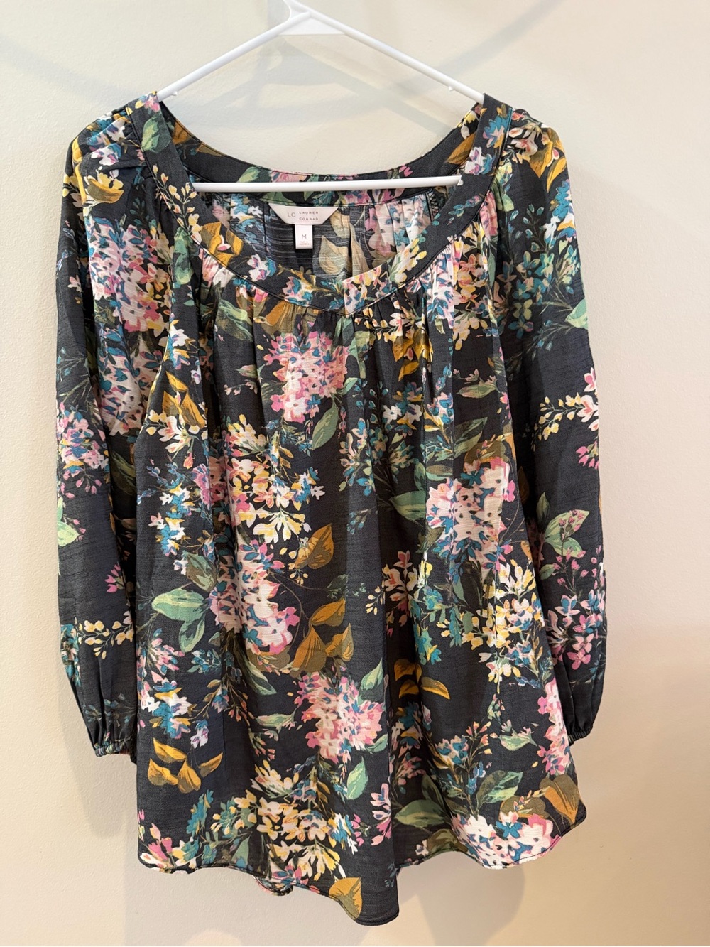 Lauren Conrad Women’s Medium Floral Blouse Long Sleeve Multicolor